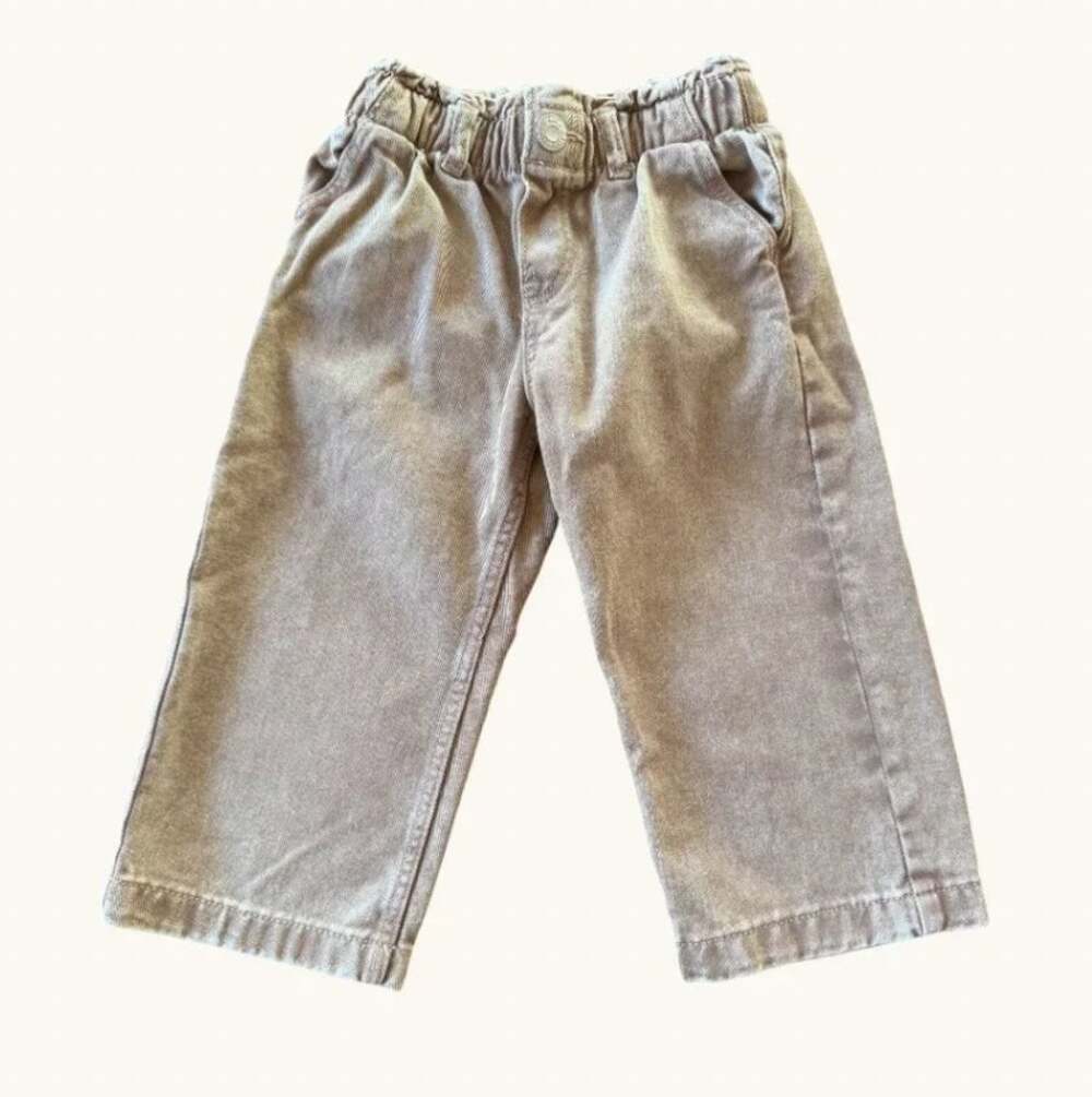 H&M Toddler Taupe Cotton Pants Elastic Waist 2T